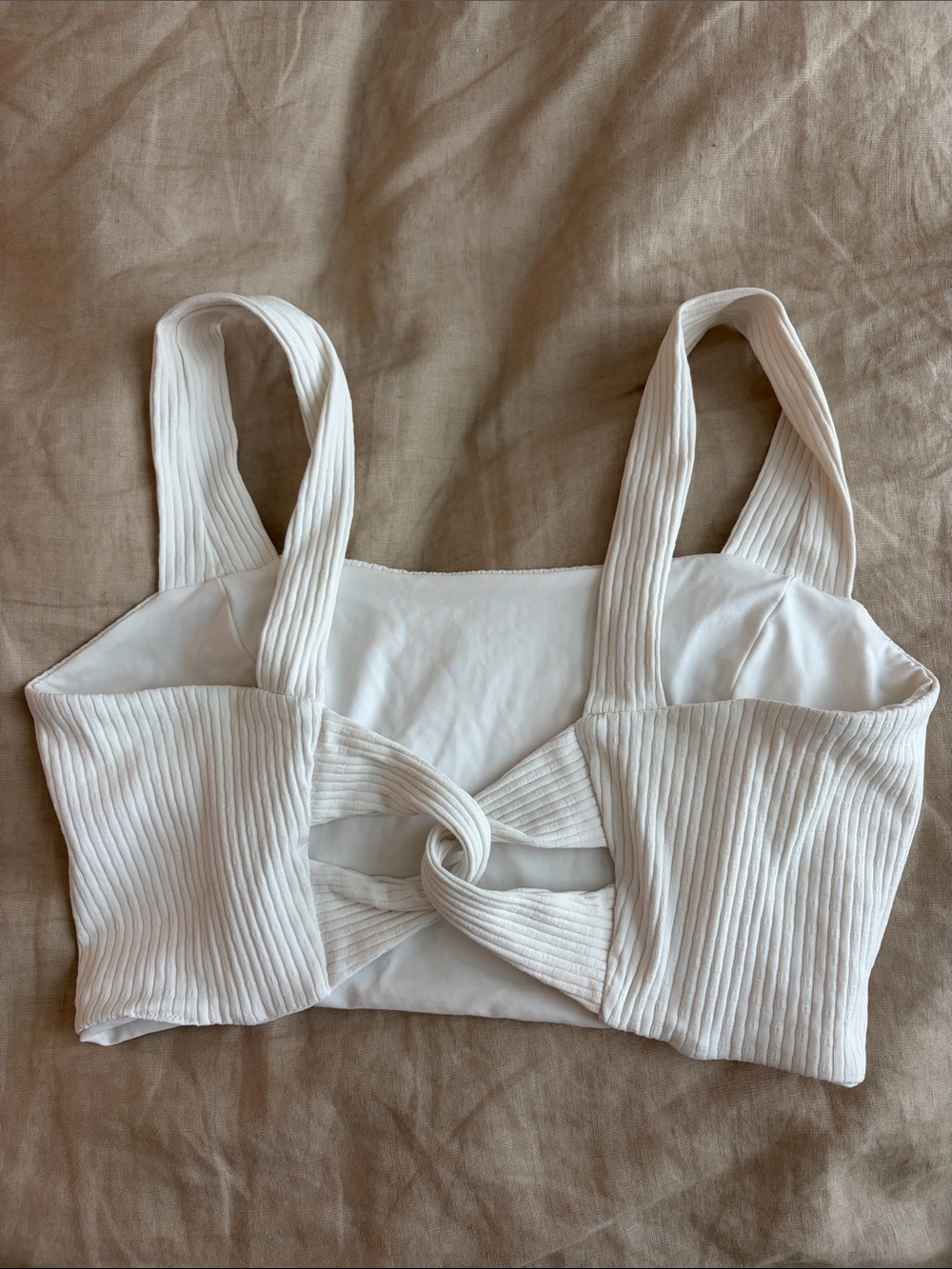 Tavik+ White Ribbed Bikini Top - Picture 2 of 4
